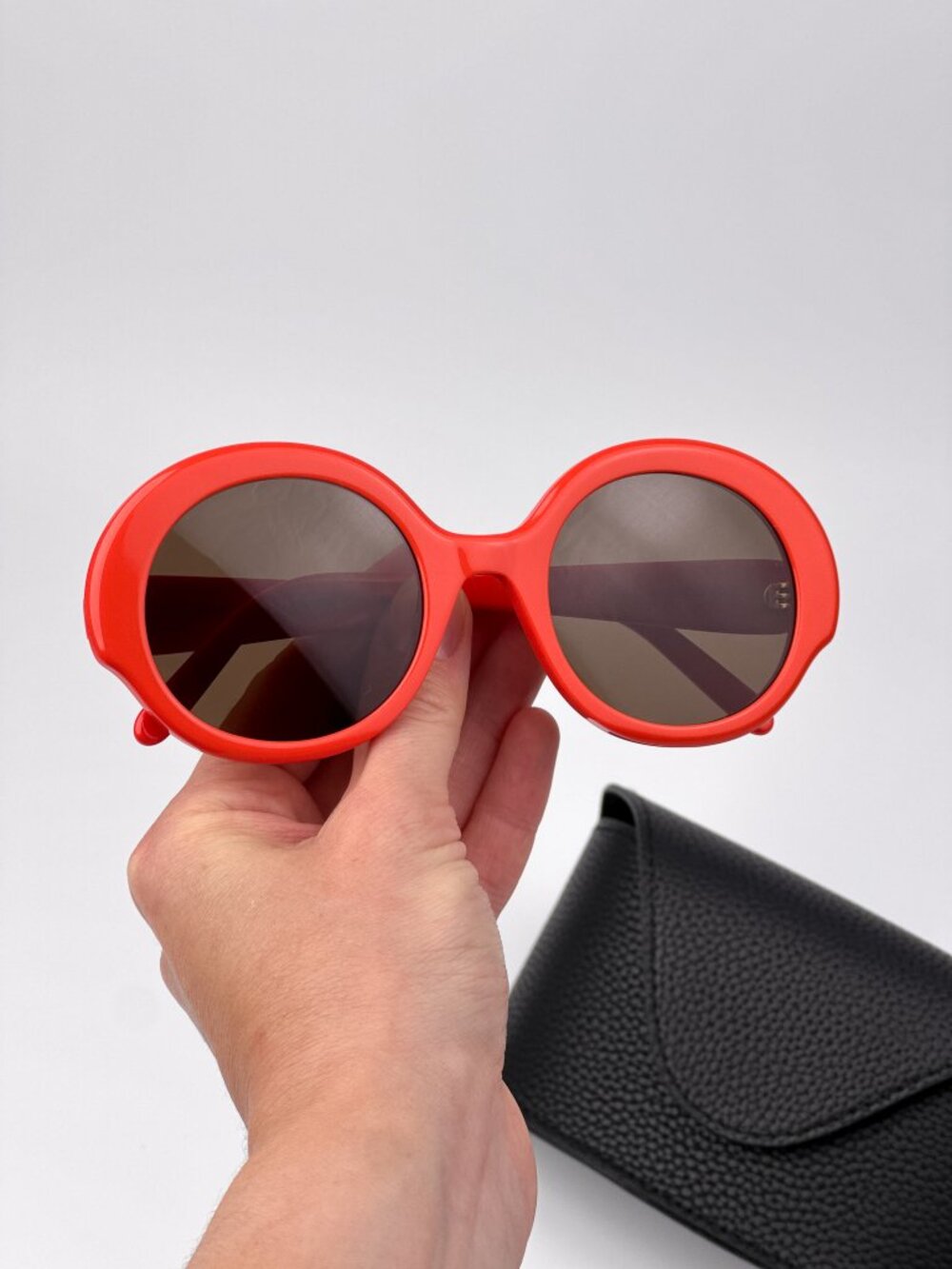 LOEWE LW40135I 42E SHINY ORANGE ROUND SUNGLASSES